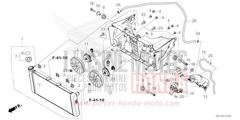 RADIATOR/RESERVE TANK for NT1100 PEARL HAWKSEYE BLUE (PB409) from 2026