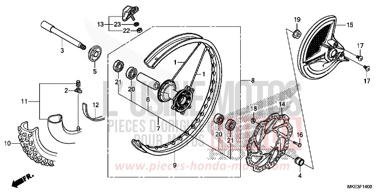 FRONT WHEEL for CRF450R EXTREME RED (R292) from 2018