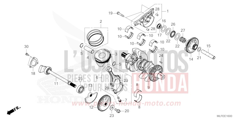 CRANKSHAFT/PISTON for NT1100 MAT WARM ASH METALLIC (YR386) from 2026
