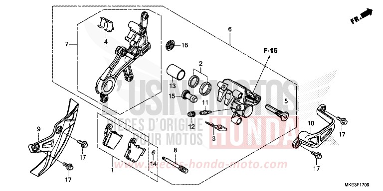 REAR BRAKE CALIPER for CRF450R EXTREME RED (R292) from 2018