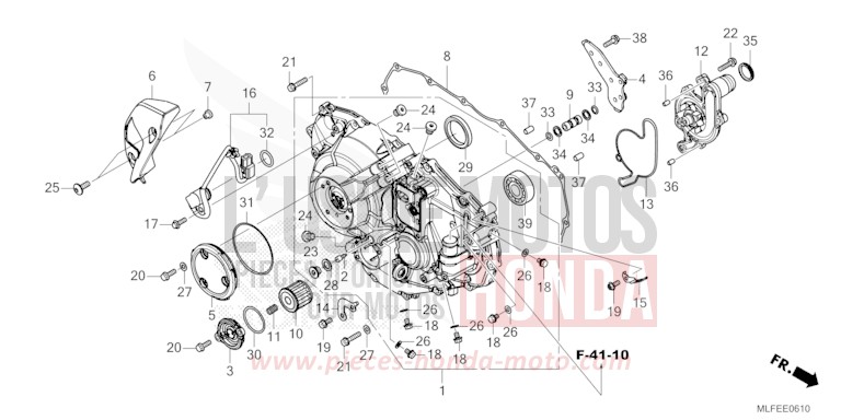 RIGHT CRANKCASE COVER (NT1100D/DE) for NT1100 PEARL HAWKSEYE BLUE (PB409) from 2026
