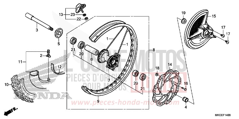 FRONT WHEEL for CRF450R EXTREME RED (R292) from 2019