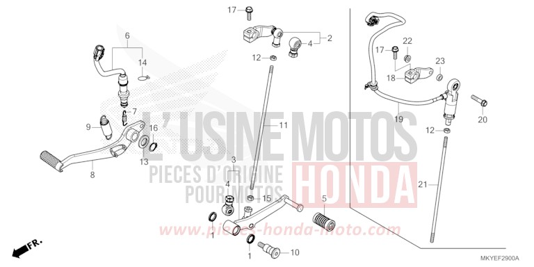 PEDAL for CBR650R GRAND PRIX RED (R380) from 2024