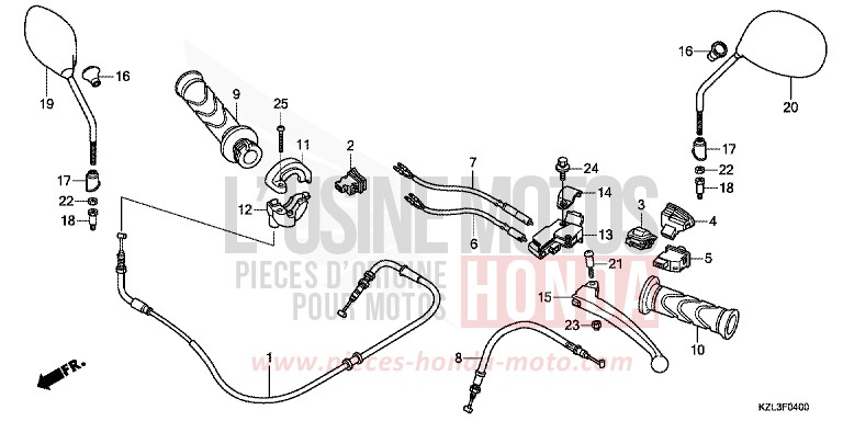 HANDLE LEVER/SWITCH/CABLE for NSC110MPD M00NDUST SILVER METALLIC (NHB29) from 2014