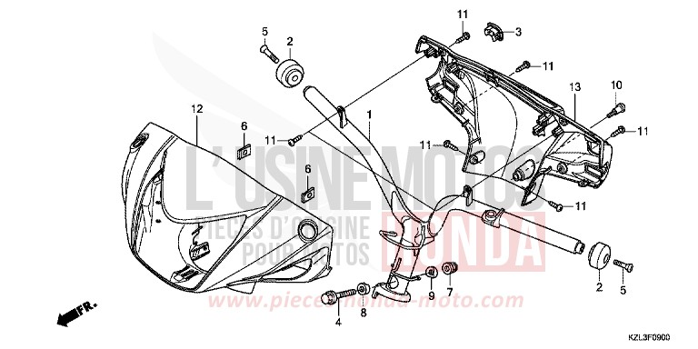 HANDLE PIPE/HANDLE COVER for NSC110MPD M00NDUST SILVER METALLIC (NHB29) from 2014