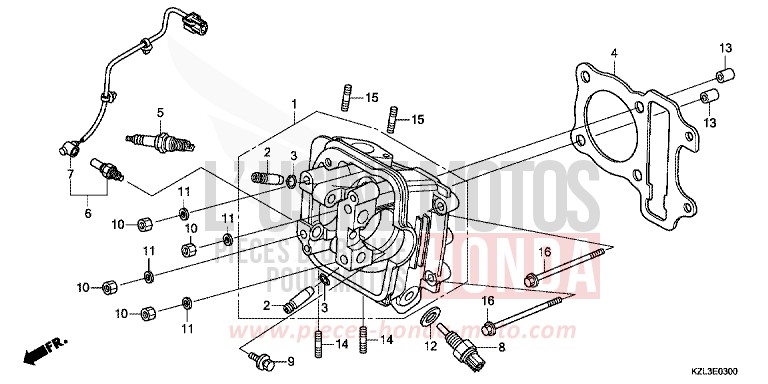 CYLINDER HEAD for NSC110MPD MAT CARBONIUM GRAY METALLIC (NHB52) from 2014