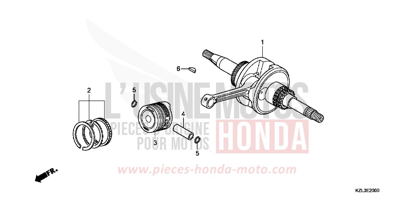CRANKSHAFT/PISTON for NSC110MPD MAT CARBONIUM GRAY METALLIC (NHB52) from 2014