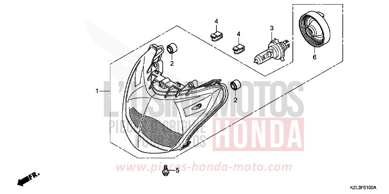 HEADLIGHT for NSC110MPD MAT CARBONIUM GRAY METALLIC (NHB52) from 2014