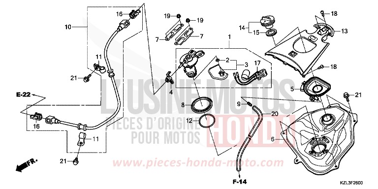 FUEL TANK for NSC110MPD PEARL COOL WHITE (NHA16) from 2014