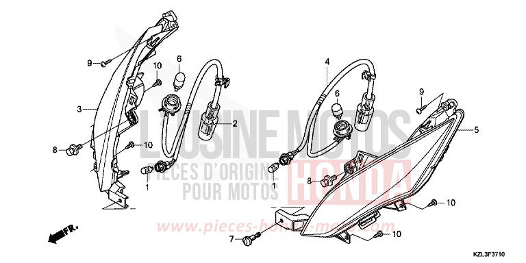 FRONT WINKER for NSC110MPD PEARL COOL WHITE (NHA16) from 2014