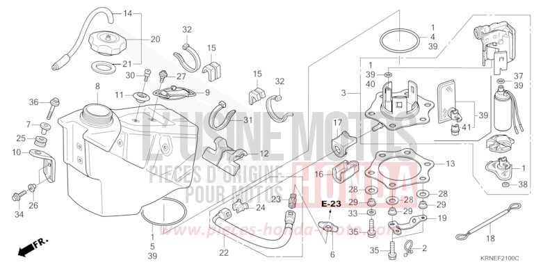 FUEL TANK for CRF250R EXTREME RED (R292) from 2010