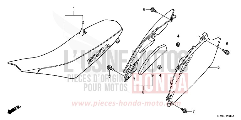 SEAT/SIDE COVER for CRF250R EXTREME RED (R292) from 2010