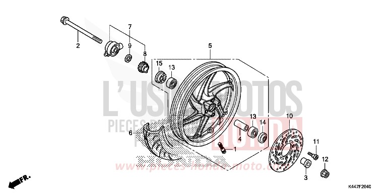 FRONT WHEEL for NSC110MPD M00NDUST SILVER METALLIC (NHB29) from 2017