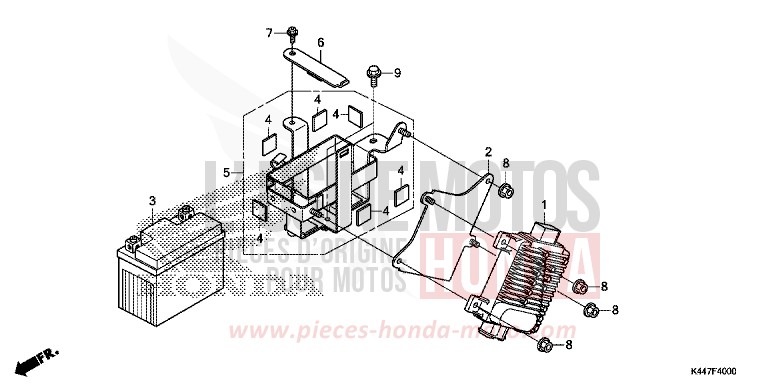 BATTERY/CONTROL UNIT for NSC110MPD M00NDUST SILVER METALLIC (NHB29) from 2017