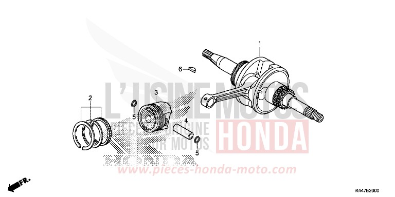 CRANKSHAFT/PISTON for NSC110MPD PEARL COOL WHITE (NHA16) from 2017
