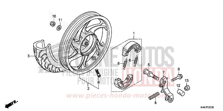 REAR WHEEL for NSC110MPD PEARL COOL WHITE (NHA16) from 2017