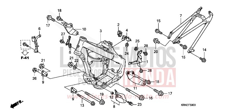 FRAME BODY for CRF250R EXTREME RED (R292) from 2010