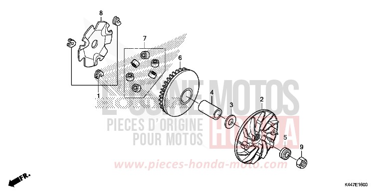 DRIVE FACE for NSC110MPD PEARL SPLENDOR RED (R369) from 2017
