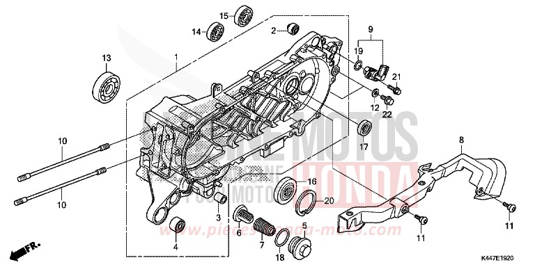LEFT CRANKCASE for NSC110MPD PEARL SPLENDOR RED (R369) from 2017