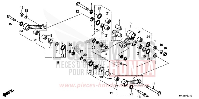 CUSHION ARM for CRF450R EXTREME RED (R292) from 2020