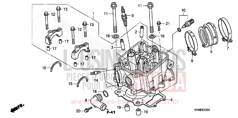 TESTATA per CRF250R EXTREME RED (R292) del 2011