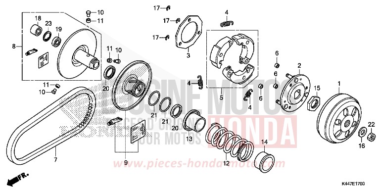 DRIVEN FACE for NSC110MPD MAT CARBONIUM GRAY METALLIC (NHB52) from 2019