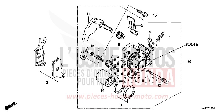 FRONT BRAKE CALIPER for NSC110MPD MAT CARBONIUM GRAY METALLIC (NHB52) from 2019