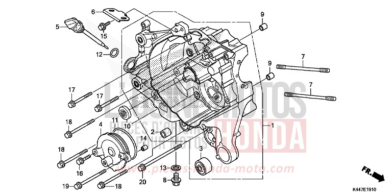 RIGHT CRANKCASE for NSC110MPD PEARL NIGHTSTAR BLACK (NHA84) from 2019