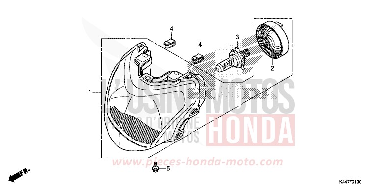 HEADLIGHT for NSC110MPD PEARL NIGHTSTAR BLACK (NHA84) from 2019