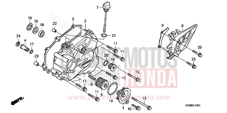 L. CRANKCASE COVER for CRF250R EXTREME RED (R292) from 2011