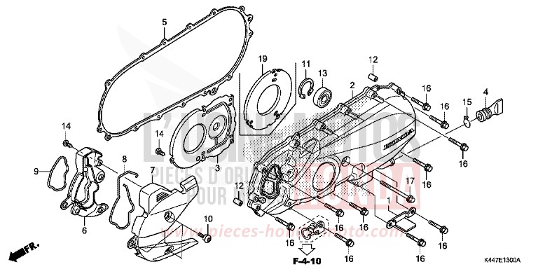 LEFT CRANKCASE COVER for NSC110MPD PEARL SPLENDOR RED (R369) from 2019