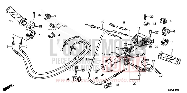 HANDLE LEVER/SWITCH/CABLE for NSC110MPD PEARL SPLENDOR RED (R369) from 2019