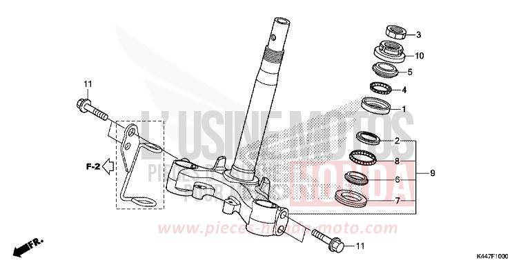 STEERING STEM for NSC110MPD PEARL SPLENDOR RED (R369) from 2019