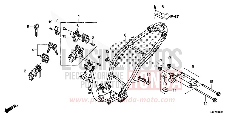 FRAME BODY for NSC110MPD PEARL SPLENDOR RED (R369) from 2019