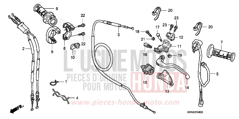 LEVA MANUBRIO/INTERRUTTORE/CAVO per CRF250R EXTREME RED (R292) del 2011