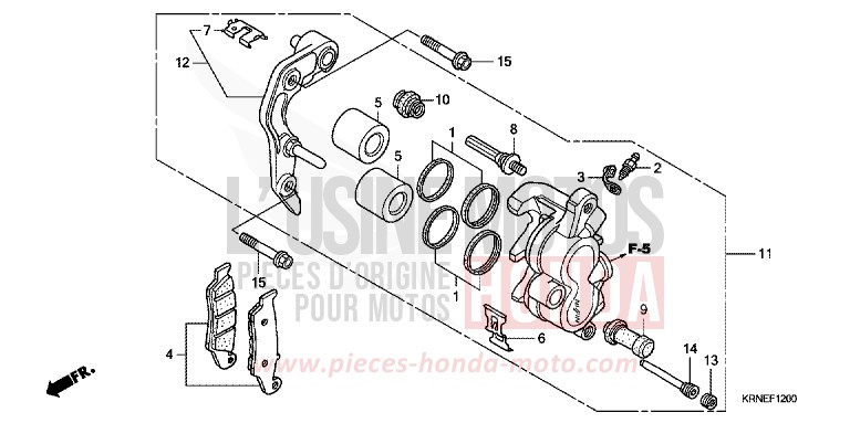 FRONT BRAKE CALIPER for CRF250R EXTREME RED (R292) from 2011