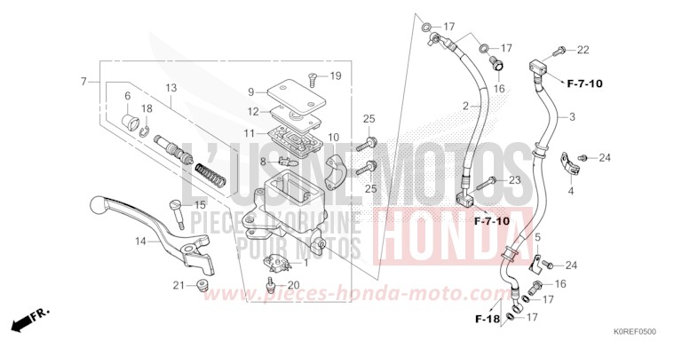 FRONT BRAKE MASTER CYLINDER for SH125 MAT JEANS BLUE METALLIC (PB417) from 2026