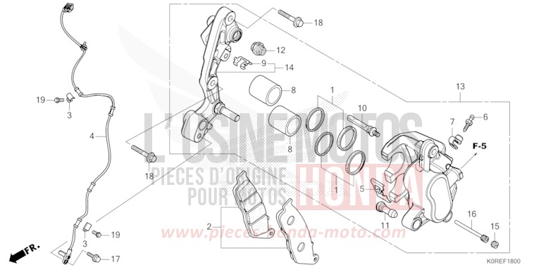 FRONT BRAKE CALIPER for SH125 MAT JEANS BLUE METALLIC (PB417) from 2026