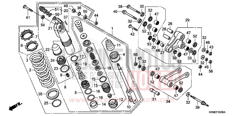 REAR CUSHION for CRF250R EXTREME RED (R292) from 2011