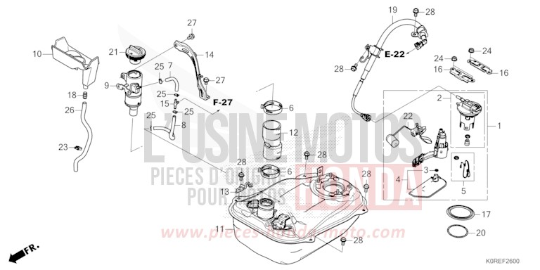 FUEL TANK for SH125 MAT JEANS BLUE METALLIC (PB417) from 2026