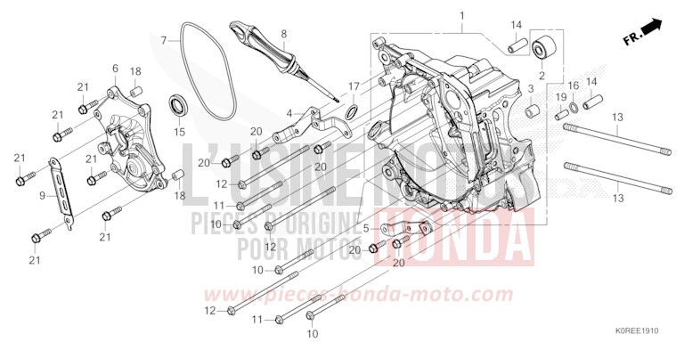RIGHT CRANKCASE for SH125 MAT LUCENT SILVER METALLIC (NHC09) from 2026