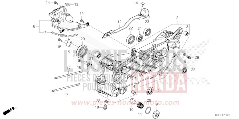 LEFT CRANKCASE for SH125 MAT LUCENT SILVER METALLIC (NHC09) from 2026