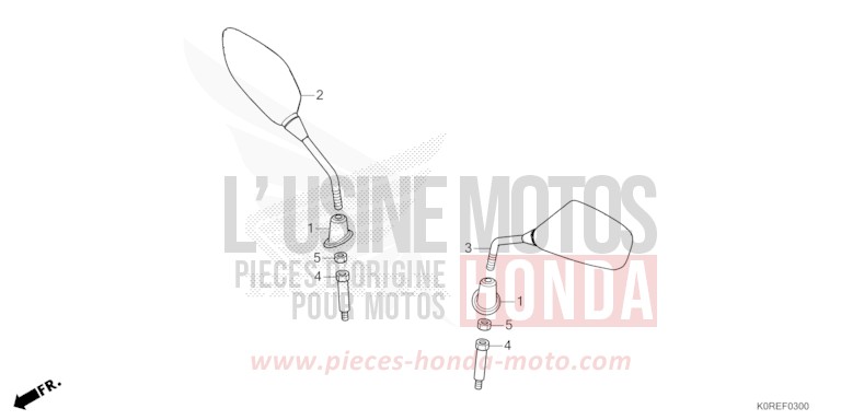 MIRROR for SH125 MAT LUCENT SILVER METALLIC (NHC09) from 2026