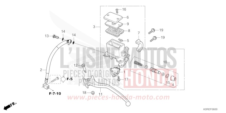 REAR BRAKE MASTER CYLINDER for SH125 MAT LUCENT SILVER METALLIC (NHC09) from 2026