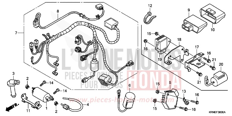 WIRE HARNESS for CRF250R EXTREME RED (R292) from 2011