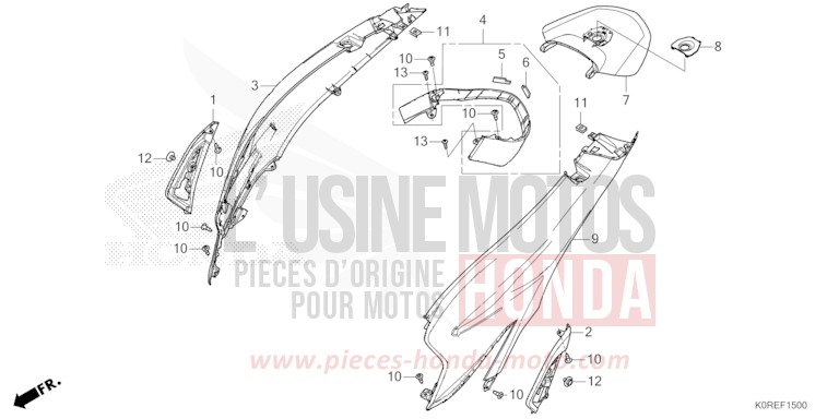 BODY COVER for SH125 MAT LUCENT SILVER METALLIC (NHC09) from 2026