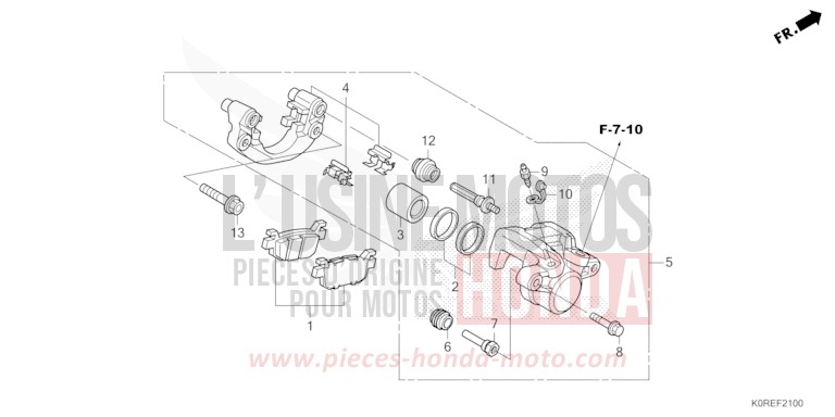 REAR BRAKE CALIPER for SH125 MAT LUCENT SILVER METALLIC (NHC09) from 2026
