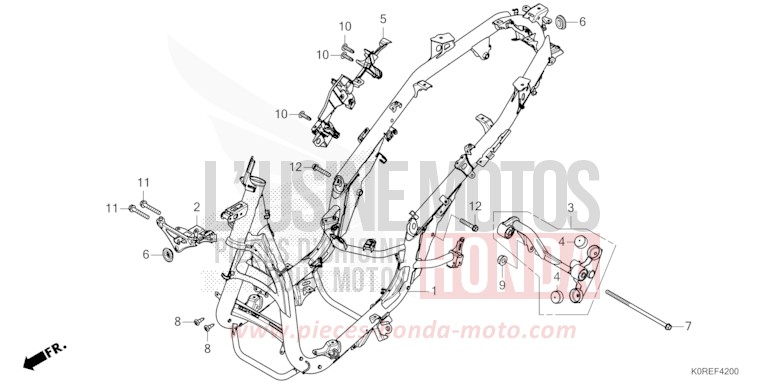 FRAME BODY for SH125 MAT LUCENT SILVER METALLIC (NHC09) from 2026