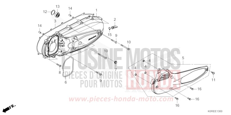 LEFT SIDE COVER for SH125 PEARL COOL WHITE (NHA16) from 2026