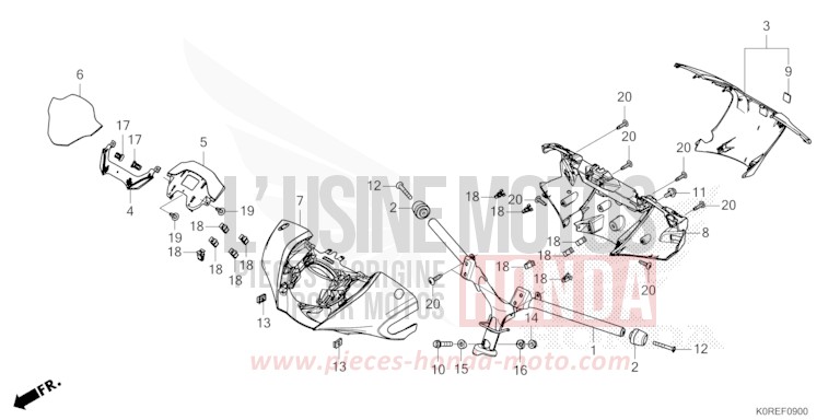 STEERING HANDLE/HANDLE COVER for SH125 PEARL COOL WHITE (NHA16) from 2026